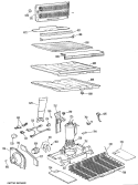 Section Diagram and Parts List for TBX25ZKBR  General Electric Refrigerator