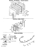DOOR PARTS Diagram and Parts List for JET3400D1  General Electric Microwave