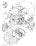 Section Diagram and Parts List for JE66002  General Electric Microwave