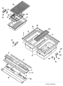 Section Diagram and Parts List for JP378B9K1  General Electric Cooktop