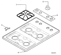 Section Diagram and Parts List for JGP310EJ1  General Electric Cooktop