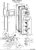 FREEZER DOOR Diagram and Parts List for TFX24RJE  General Electric Refrigerator