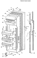 FRESH FOOD DOOR Diagram and Parts List for TFX27EJE  General Electric Refrigerator