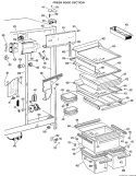 FRESH FOOD SECTION Diagram and Parts List for TFX27EJE  General Electric Refrigerator