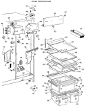 FRESH FOOD SECTION Diagram and Parts List for TFX27RJF  General Electric Refrigerator
