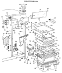 FRESH FOOD SECTION Diagram and Parts List for TFX27FJF  General Electric Refrigerator