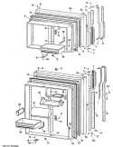 Section Diagram and Parts List for TBX22ZKCR  General Electric Refrigerator
