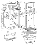 Section Diagram and Parts List for TBF16SKDR  General Electric Refrigerator
