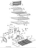 Section Diagram and Parts List for TBX18ZKER  General Electric Refrigerator