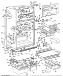 Section Diagram and Parts List for TBX25RMGRWH  General Electric Refrigerator