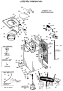 CABINET AND SUSPENSION ASM. Diagram and Parts List for WWA8307LAL  General Electric Washer
