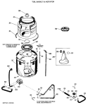 TUB, BASKET & AGITATOR Diagram and Parts List for WWA8318LAL  General Electric Washer