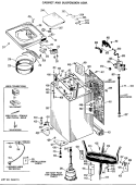CABINET AND SUSPENSION ASM. Diagram and Parts List for WWA8318LAL  General Electric Washer
