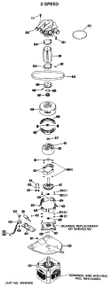 2 - SPEED Diagram and Parts List for WWA8318LAL  General Electric Washer