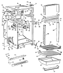 Section Diagram and Parts List for TBF14AKDR  General Electric Refrigerator