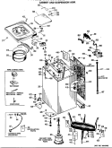 CABINET AND SUSPENSION ASM. Diagram and Parts List for WWA8306LBL  General Electric Washer