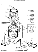 TUB, BASKET & AGITATOR Diagram and Parts List for WWA8354VNL  General Electric Washer
