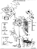 CABINET AND SUSPENSION ASM. Diagram and Parts List for WWA8354VNL  General Electric Washer