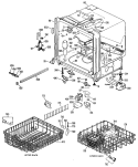 Section Diagram and Parts List for GSD3000B14  General Electric Dishwasher