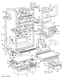 Section Diagram and Parts List for TBX22RLFLWH  General Electric Refrigerator
