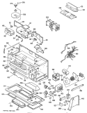 Section Diagram and Parts List for JVM150H01  General Electric Microwave