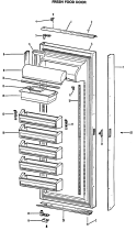 FRESH FOOD DOOR Diagram and Parts List for ZISB42EMC  General Electric Refrigerator