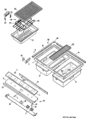 Section Diagram and Parts List for JP373B1N1  General Electric Cooktop
