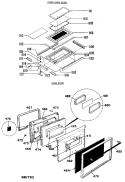 UPPER OVEN DOOR Diagram and Parts List for JGHP66GEJ10  General Electric Range