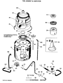 TUB, BASKET & AGITATOR Diagram and Parts List for WWA8898MAL  General Electric Washer