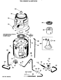 TUB, BASKET & AGITATOR Diagram and Parts List for WWA8806MAL  General Electric Washer