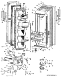 Section Diagram and Parts List for TFX24SMA  General Electric Refrigerator