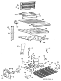 Section Diagram and Parts List for TBE21DPERWH  General Electric Refrigerator