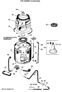 TUB, BASKET & AGITATOR Diagram and Parts List for WWA5710MAL  General Electric Washer