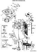 CABINET AND SUSPENSION ASM. Diagram and Parts List for WWA8810MAL  General Electric Washer