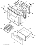 Section Diagram and Parts List for JBP26G*R1  General Electric Range