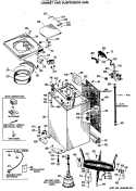 CABINET AND SUSPENSION ASM. Diagram and Parts List for WWA8608MXL  General Electric Washer