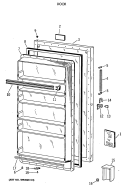 DOOR Diagram and Parts List for FP14DSERWH  General Electric Freezer