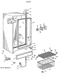 CABINET Diagram and Parts List for FP14DSERWH  General Electric Freezer