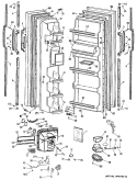 Section Diagram and Parts List for TFCW20RRAWH  General Electric Refrigerator