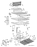 Section Diagram and Parts List for TBCW21ZRERWH  General Electric Refrigerator