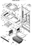 CABINET SHELVING Diagram and Parts List for TCX22ZASBR  General Electric Refrigerator