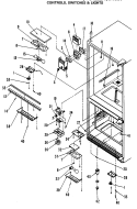CONTROLS, SWITCHES & LIGHTS Diagram and Parts List for TCX22ZASBR  General Electric Refrigerator