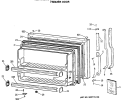 FREEZER DOOR Diagram and Parts List for TBX18DASGRWH  General Electric Refrigerator