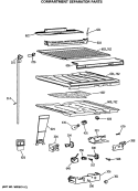 COMPARTMENT SEPARATOR PARTS Diagram and Parts List for TBE24JASLRWH  General Electric Refrigerator