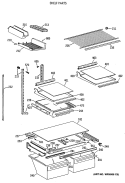 SHELF PARTS Diagram and Parts List for TBT24JATHRWH  General Electric Refrigerator