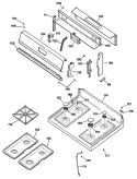 Section Diagram and Parts List for JGBS23GEV1AD  General Electric Range