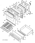 Section Diagram and Parts List for JGBP79AEV2AA  General Electric Range