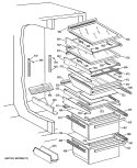 Section Diagram and Parts List for TFG27PRVAWW  General Electric Refrigerator