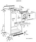 CABINET PARTS Diagram and Parts List for TBG21DAXDRWW  General Electric Refrigerator