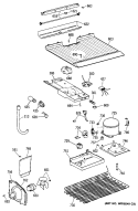 Section Diagram and Parts List for TBT14DAXLRWH  General Electric Refrigerator